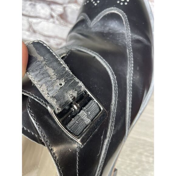 Clarks TOR Ltd England Black Leather Monk Strap Wingtip Shoes Men Sz 9M US/42EU - Picture 14 of 16